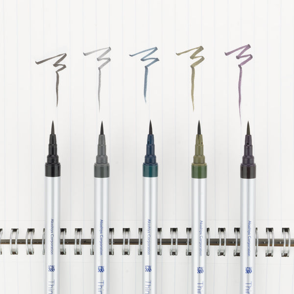 Akashiya Brush Pen Ultra-Fine Brush Saturation Thinline Ink Black TL300-01