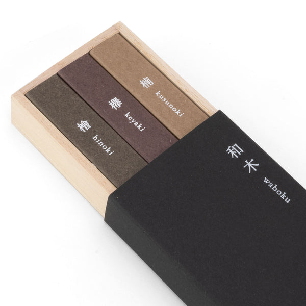 Kousaido - Waboku Incense - 3 Assorted Japanese Wooden Kousaido - Waboku Incense - 3 Assorted Japanese Wooden