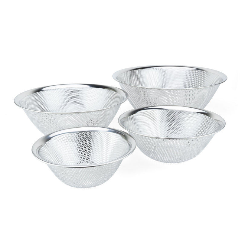 Stainless Steel Punch Pressed Strainer, 4 Pc Set