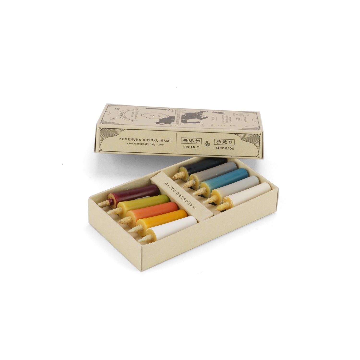 Rice Wax Japanese Candles, Earth Colors