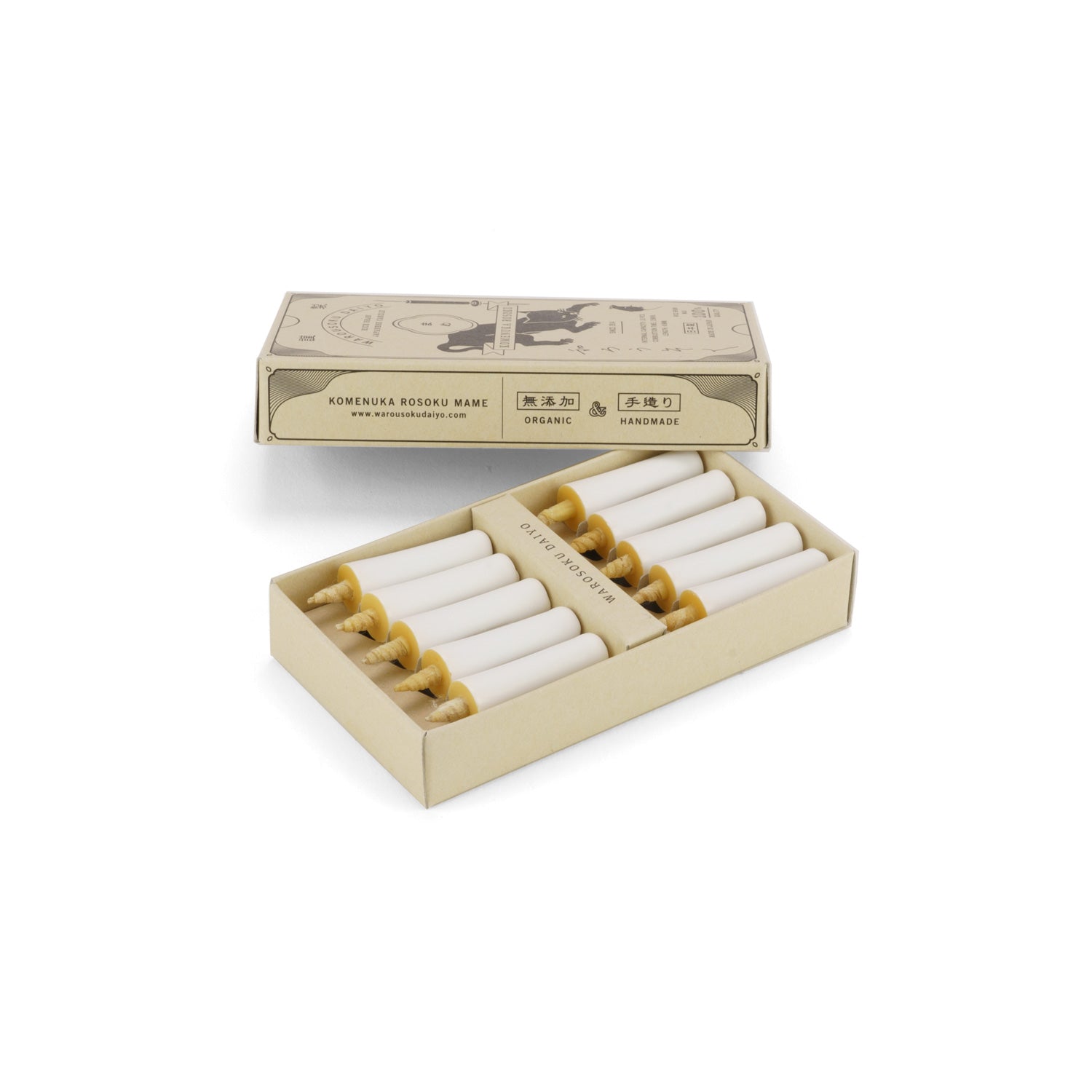 Rice Wax Japanese Candles, White