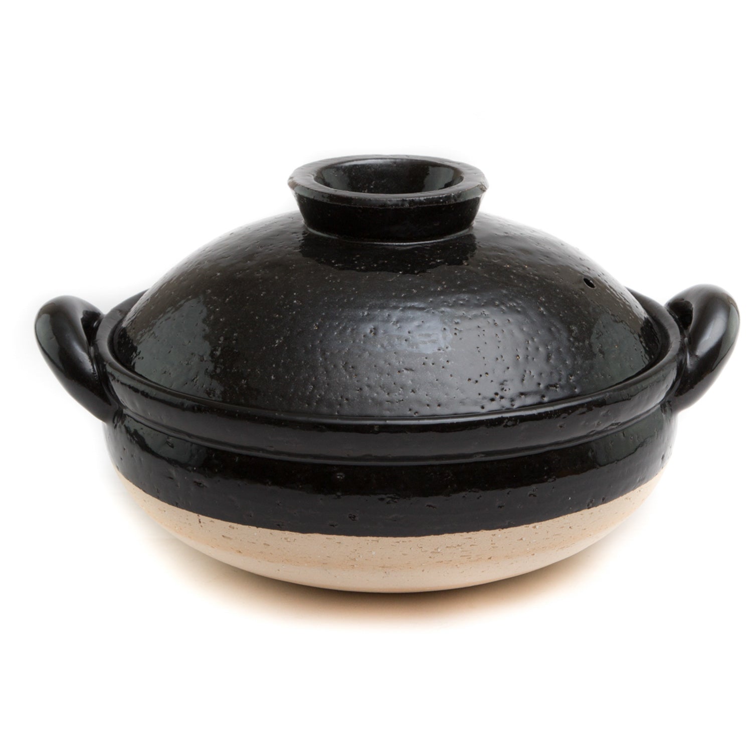Mushi Nabe - Donabe Steamer - Large, Black-Clay Hot Pot-Nagatani-en-JINEN