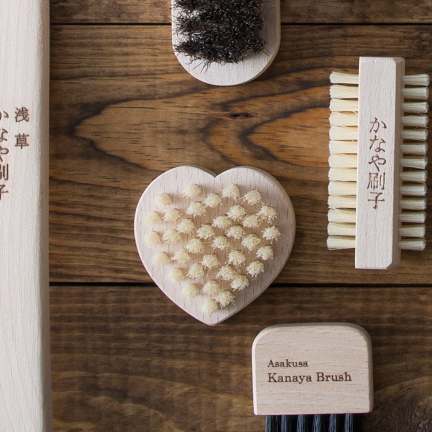 Heart Shaped Hog Hair Nail Brush