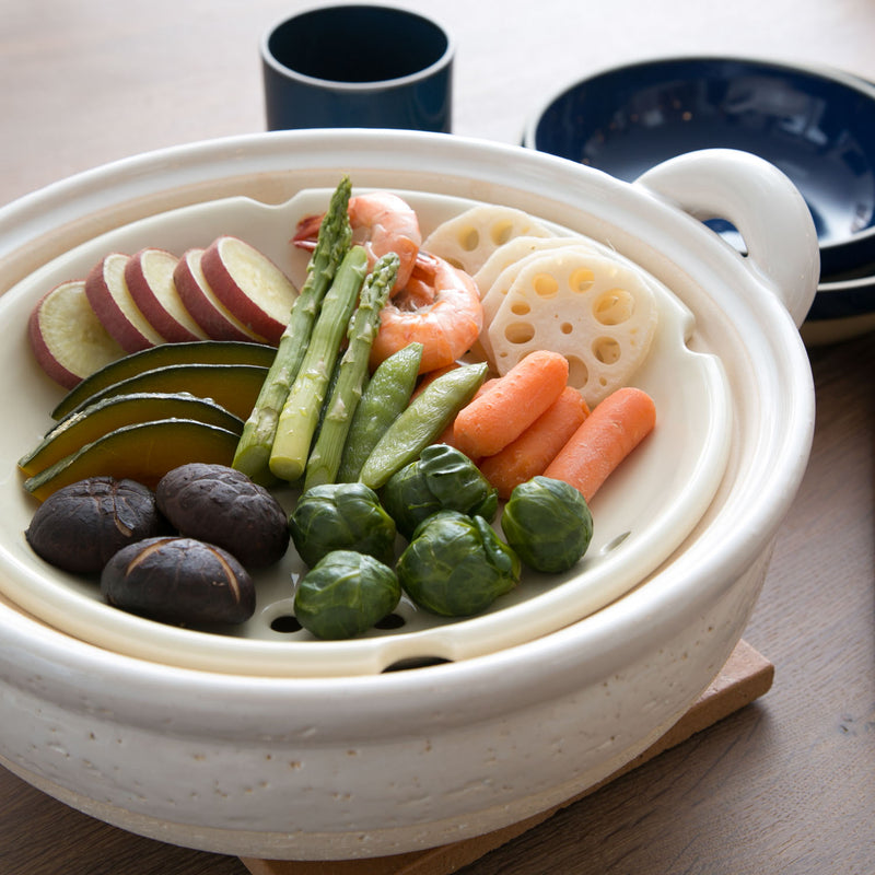 Mushi Nabe - Donabe Steamer - Medium-Clay Hot Pot-Nagatani-en-JINEN
