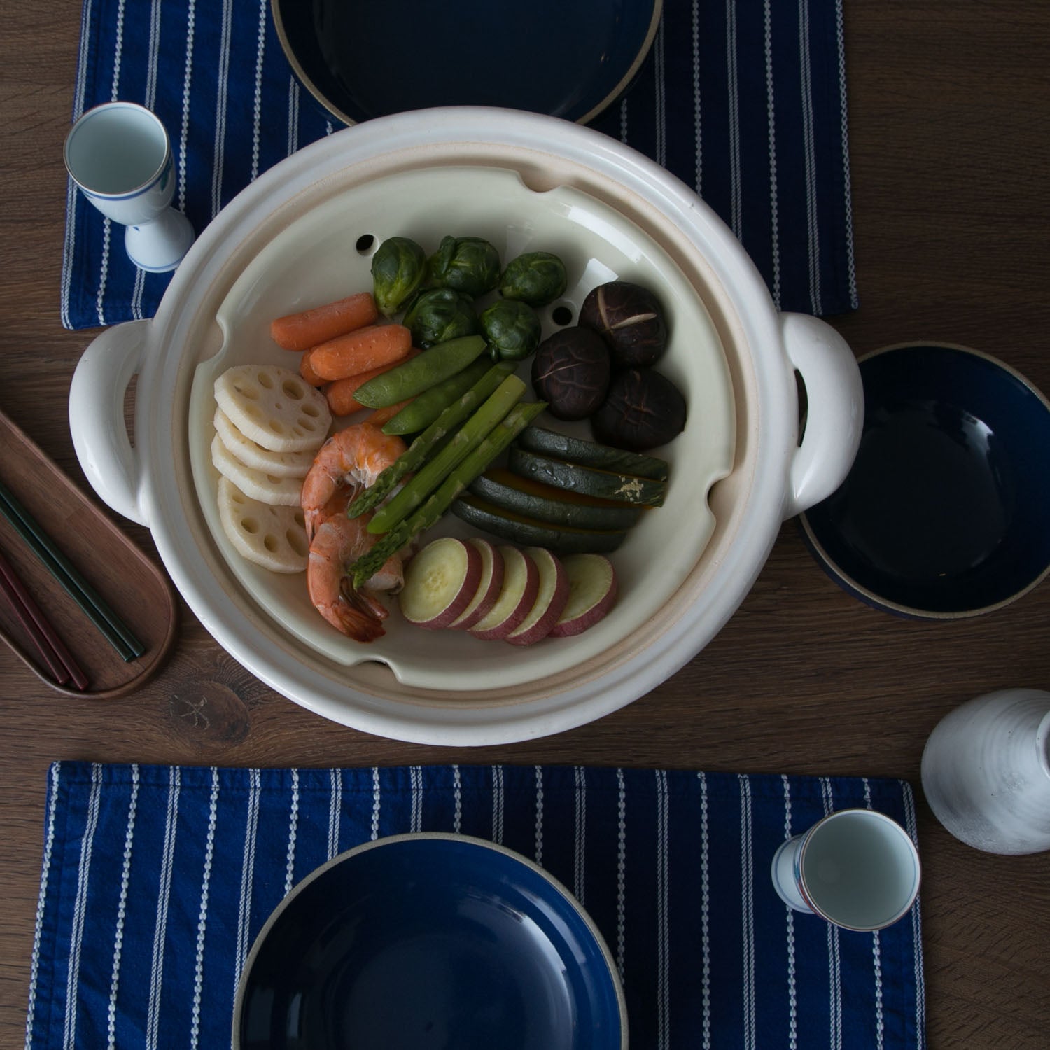 Mushi Nabe - Donabe Steamer - Medium-Clay Hot Pot-Nagatani-en-JINEN