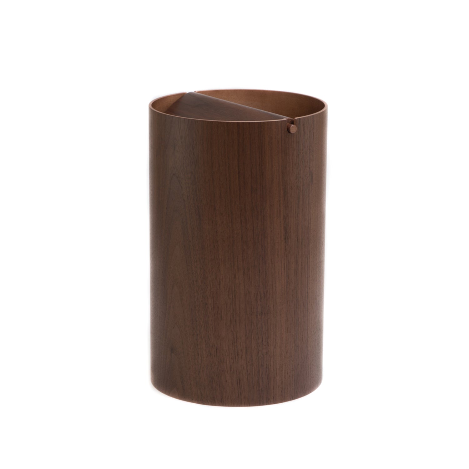 Waste Basket With Lid - Large, Walnut